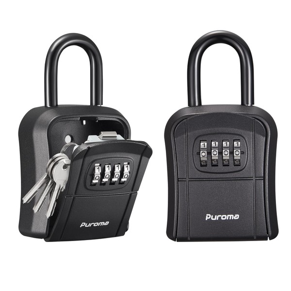 Puroma Lock Box, Key Lock Box Wall Mount & Portable