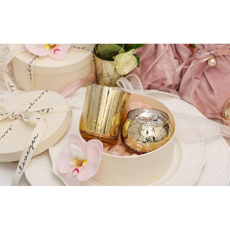 DEVI 48PCS Assorted Gold Votive Candle Holders Bluk, Gold Wedding
