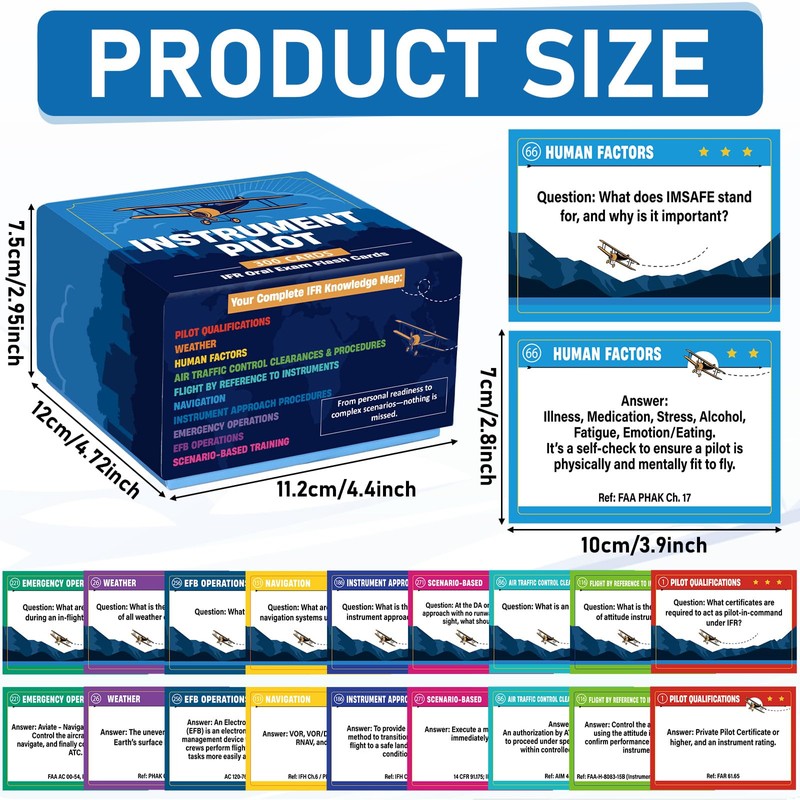 300 Pcs Instrument Pilot IFR Oral Exam Flashcards Covering All