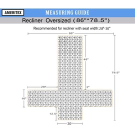 Ameritex Waterproof Nonslip Recliner Cover Christmas Decor Stay in Place, Dog Couch Recliner Cover Furniture Protector for Pets and Kids (Beige, 30'')