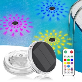 ivotow Pool Lights,Solar Rechargeable Floating,Pool Lights That Float with Remote Control, Modes 9 Lighting Timing Mode IP67 Waterproof for Inground Pool, Bathroom, Bathtub, Pool Party