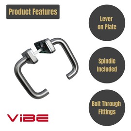 VIBE Round Bar Lever Euro on Polished Anodised Aluminium Door Handle Lever Euro on Polished Anodised Aluminium for Internal Doors
