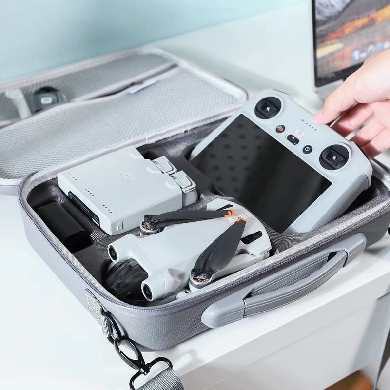 SKYREAT Mini 3/Mini 3 Pro RC Case,Portable PU Leather Storage