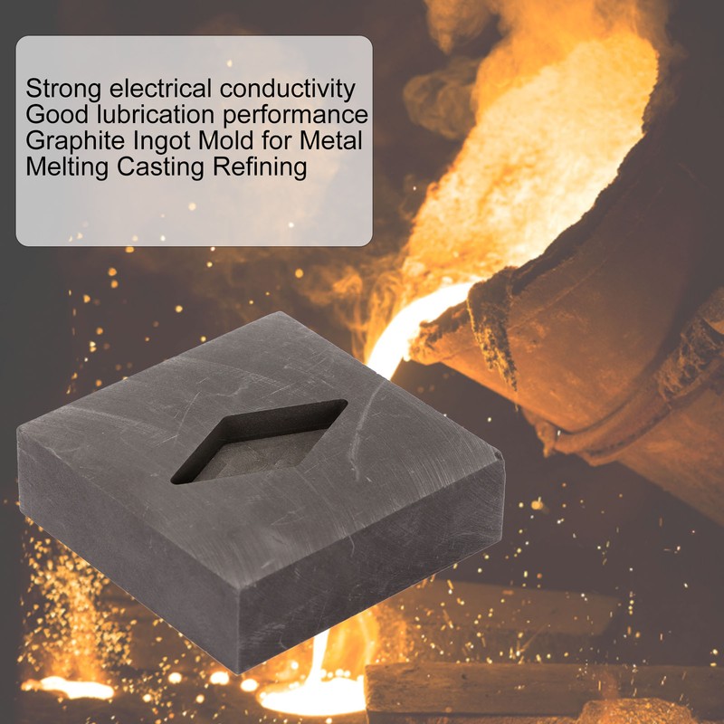 Graphite Crucible Rhombus Shape Metal Refining Scrap Melting Ingot 50