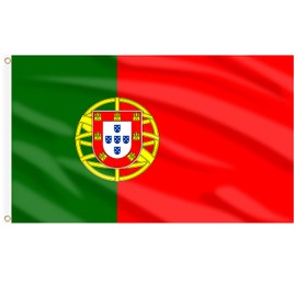 AhfuLife Portugal Flag 3x5 Ft, Portuguese Flag Large Portugal National Flags for Outside - Double Side with Brass Eyelets for Olympic Party Decorations, Bar Garden Street Decoration Indoor Outdoor