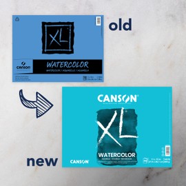Canson XL Series Watercolor Paper Pad, 11" x 15", White, 140 lb. (300gsm), Cold Press, Tape Bound, 30 Sheets/Pad