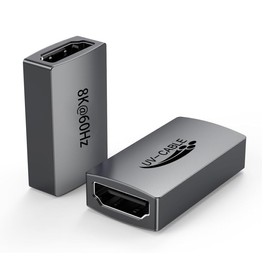 8K HDMI Coupler 2-Pack, HDMI Female to Female Adapter 8K@60Hz, 4K@120/240Hz, High Speed HDMI 2.1 Extender-48Gbps,3D, HDR, ARC/eARC, HDCP 2.2/2.3 for Gaming PC/Consoles,Theater/TV, Roku,Projector