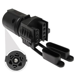 HayEastdor Trailer Plug Adapter 7 Pin Round to 4 Pin 5 Pin Flat Blade Trailer Adapter Connector 2-in-1 for Trailer, RV, car, Boat