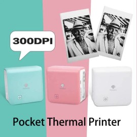 Phomemo M02 Pro Portable Thermal Sticker Printer with 1 Roll Adhesive Paper US - Pink Printer + 1 White Paper