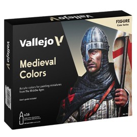 Vallejo - Model Color Medieval Colors Set | Modeling Acrylic Paints | 16 Bottles x 18 ml (0.60 fl.oz.)