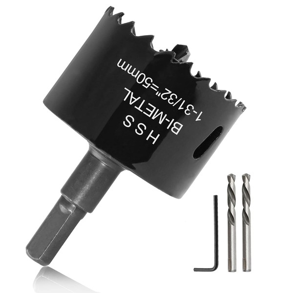 PHITUODA 50mm Hole Saw with Hex Shank Drill Bit Adapter,