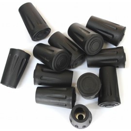 Youshe 12 Pack Replacement Durable Trekking Poles Rubber Tips Protector, Fit with Standard Walking Stick Tips, Shock Absorbing - Adds Grip - Traction - Stability
