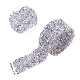 WANDIC Rhinestone Tape, 1 Yard Glitter Tape, Crystal Motif Hot Fix Rhinestone Tape for Wedding Party Baby Shower Decoration