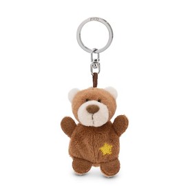 NICI Key Ring Bear with Star 5 cm Brown Loyal Companion for Backpack or Bag, Key Holder for Small and Large | 62095
