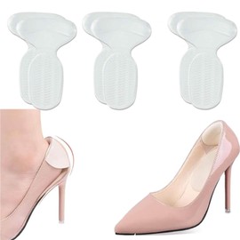 SUCCESS CONTIGO Protector para Talón Tipo Plantilla - Sistema Autoadhesivo - Silicona de alto Grado - (3 pares) - Transparente - Talla Unica