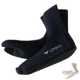 UMMY Diving Fin Socks 0.08 inch (2 mm) Long Tabi (L, Black)