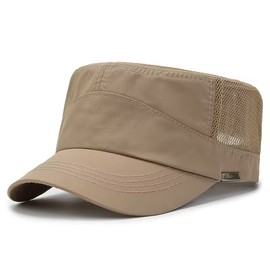 LOJAX Men's Restoration Military Work Cap, Summer, Cool, Mesh, Breathable, Sports Cap, beige