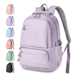 Mochila Escolar Viaje Bolsa de Mujer Lila Mochilas Para Laptop 15.6 Inch Iforu 30 L