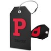 Initial Luggage Tag with Full Privacy Cover and Stainless Steel