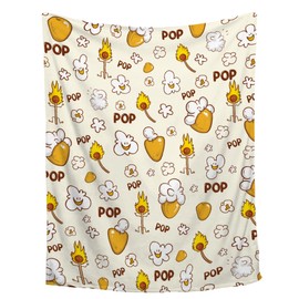 Cute Popcorn Blanket Food Blanket,Popcorn Gift for Popcorn Lover,Popcorn Fun Novelty Bed Blanket,Lightweight Super Soft Cozy Throw Blanket for Couch Bed Sofa,40"x50"-Throw Size for Kids