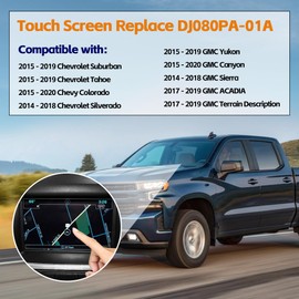 Kixfwpy 8" Touch Screen Digitizer Replacement for 2015 2016 2017 2018 GMC Yukon Sierra Acadia Canyon Chevy Suburban Silverado Tahoe Replace DJ080PA-01A
