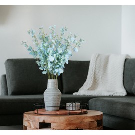 Orchids Artificial Flowers,10 PCS (Each 37'') Fake Orchid Artificial Orchids Long Stem Artificial Flowers Fake Silk Flowers for Indoor Outdoor Wedding Home Office Decoration(Blue)