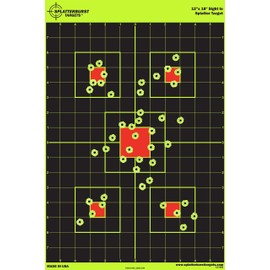 10 Pack - 12â€x18â€ Sight In Splatterburst Target - Instantly See Your Shots Burst Bright Florescent Yellow Upon Impact