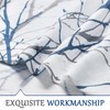 FMFUNCTEX Linen Semi Sheer Curtains for Bedroom, Blue White Curtains