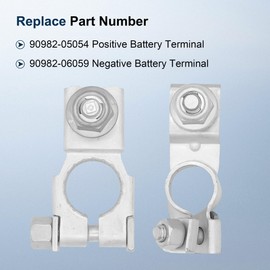 Panwarmoll Positive & Negative Battery Terminal Assembly Compatible with Toyota 4Runner Corolla RAV4 2007-2023 for Lexus 2002-2023 Replace 90982-05054 90982-06059(with NUT)