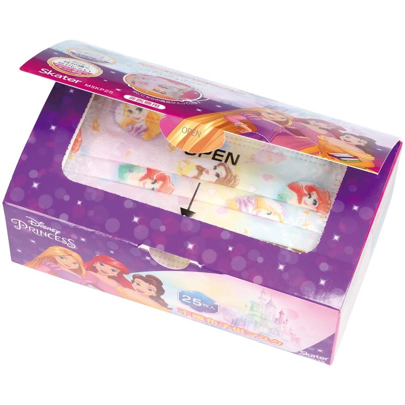 スケーター(Skater) 不織布 マスク 子供用 25枚 三層構造 箱入り ディズニー プリンセス MSKP25-A