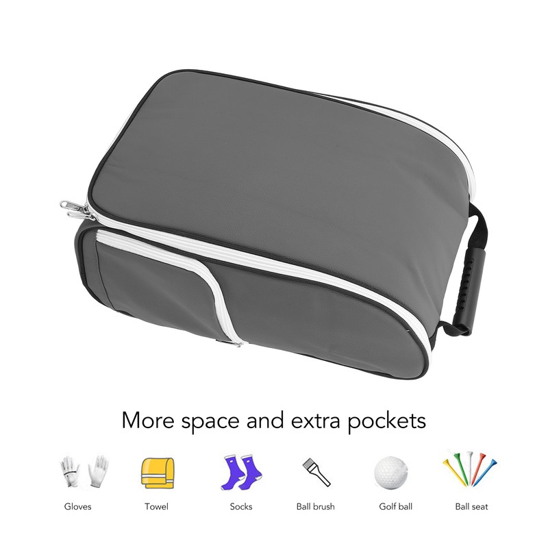 Golf Shoe Bag Wear Resistant PU Leather Portable Sports Travel