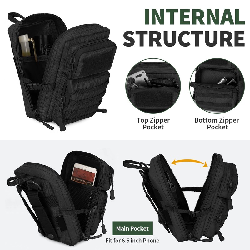 HUNTVP Molle Pouch Tactical Pack Crossbody Messenger Bag Waist Bum