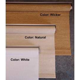 Green Mountain Vista Textured Wicker Color Woven Cordless Spring Roller Shade - Size 27" Wide x 72" Long, Cordless Blind & Shade for Home Windows and Doors, Light Filtering, Total Privacy Blind/Shade