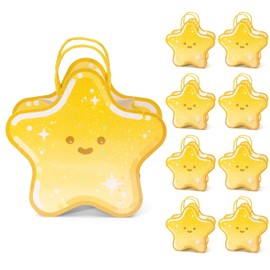 Cheerland Star Shaped Party Favor Bag Cute Cosmic Twinkle Gift Bags Kids Candy Treat Goodies Starry for Video Game Party Decoration Baby Shower 2026 New Years Christmas Birthday Party Decoration 8 Pcs