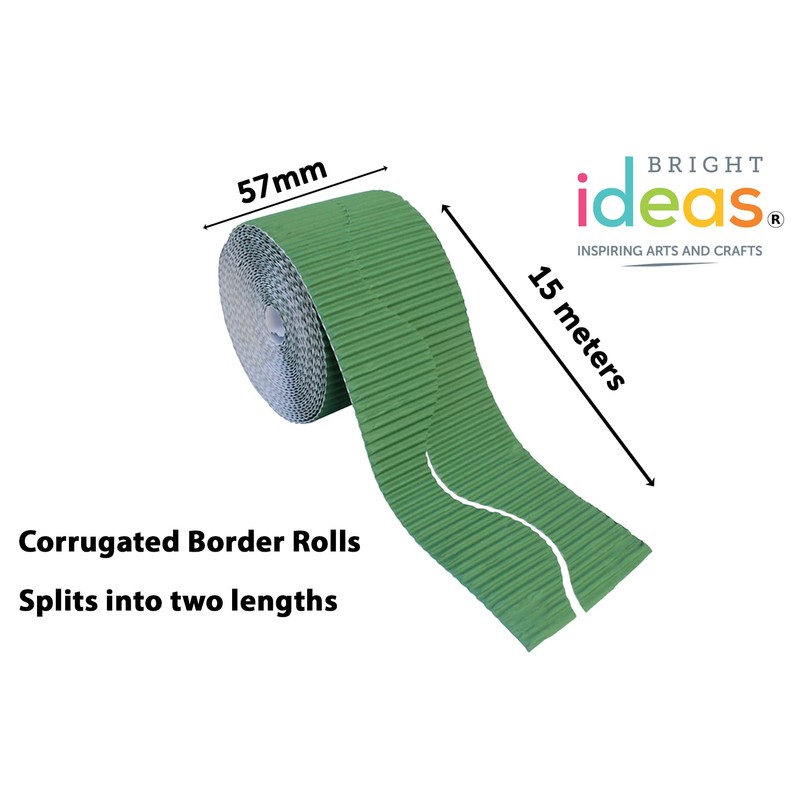 Bright Ideas Corrugated Border Roll for School Displays, Nile Green,
