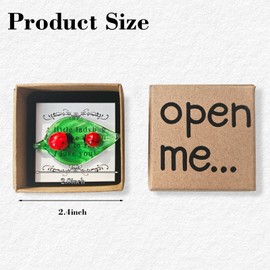 Laozai I Love You Gift, Lucky Charm,Hand-Blown Mini Crystal Ladybug on Green Leaf Figurine for Him Boyfriend or Girlfriend, Ideal Valentine's Day Gift