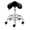 DR.LOMILOMI Pneumatic Swivel Rolling Stool 506 with Foot Ring for