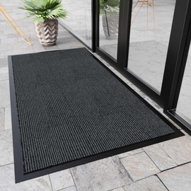 HOMEK Indoor Outdoor Door Mat, 4’ x 3' Doormat for Entryway, Rubber Backing Non Slip Front Door Mat Outside Entrance, Super Absorbent Commercial Floor Mat for Home Office
