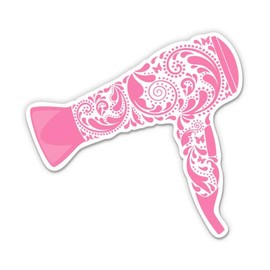 GT Graphics Express Hair Stylist Salon Hair Dryer Pretty - 12" Vinyl Sticker Waterproof Decal