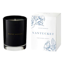 Niven Morgan, Nantucket, Teak and Rose Candle, 11 Ounces