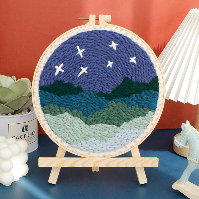 Woohome Punch Needle Kit, Stanznadel Stickerei Starter Kit, Sticktuch mit