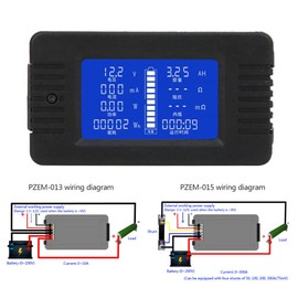 PZEM-015 Battery Test Detector, 0-200V LCD Digital Display Multifunctional Battery Meter, with 300A Shunt, 1% Measurement Accuracy(300A), Process and Current Calibrators