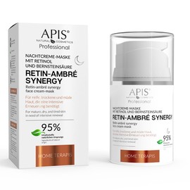 Retin Amber Synergy Home Terapis - Night Cream Mask with Retinol and Succinic Acid 50 ml - Skin Regeneration - Wrinkle Reduction - Moisture and Smoothing