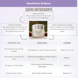Bridunn Suero Facial Antioxidante con Vitamina E 30ml, Serum Antiedad para Piel Apagada y Sensible, con Manteca de Karité, Sin Parabenos, Cruelty Free