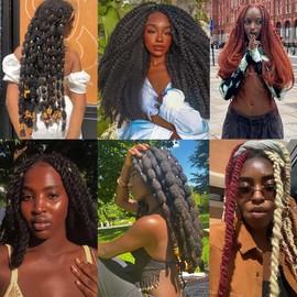 Kachanaa 5 Roll Burgundy Brazilian Wool Hair for Braids Acrylic Hand Knitting Yarn for Braiding Synthetic Goddess Locs Crochet Hair Senegalese Twist Braiding Hair BUG#