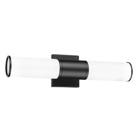 METWET Bathroom Light Fixtures, Matte Black Vanity Lights Over Mirror with Milk Glass Shade, 2-Light Modern Wall Sconces Up and Down Wall Lamp for Bathroom Bedroom Hallway, VL834-MB-ML