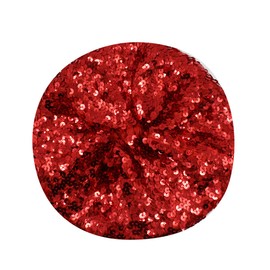 Women Sparkly Sequin Beret Hat Fashion Fun Stretch Beanie Cap Headwear for Party Club Dance (Red)