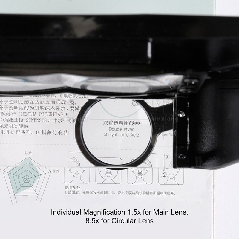 Headband Magnifier Glasses 1.5X 3X 8.5X 10X Magnification Head Mount