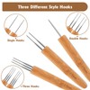 Dreadlocks Needle 3 Pieces Dreadlocks Accessories Hair Crochet Hook 0.5