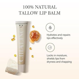 Beef Tallow For Skin,Tallow Lip Balm - Unscented Squeezable Tube Moisturizer - Grass Fed Beef Tallow And Honey Balm - Whipped Beef Tallow for Lip Balm Skin Care - Made In USA - 2 PCS